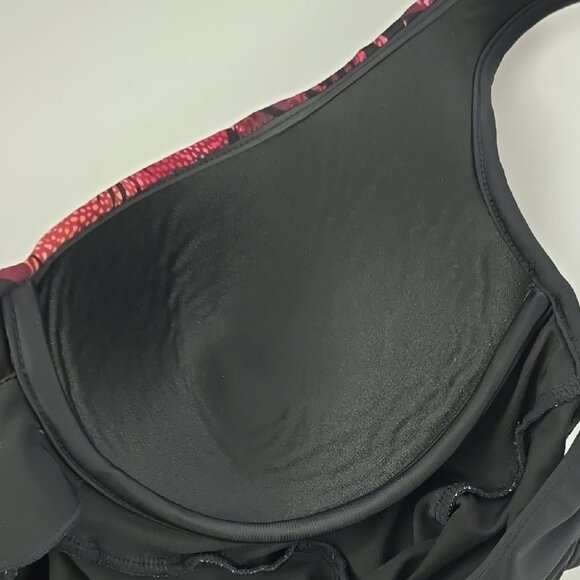 MIRACLESUIT Women's One Piece Tummy Control Swimsuit Black Pink Floral Size 10 - Picture 5 of 11